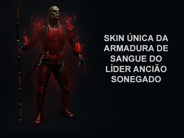 Skin única da Armadura de Sangue do Líder Ancião Sonegado