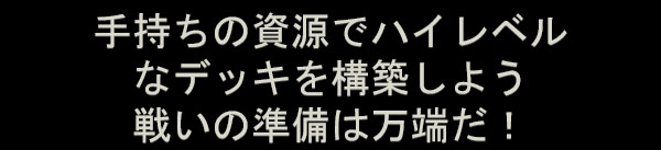 手持ちの資源でハイレベルなデッキを構築しよう
戦いの準備は万端だ！